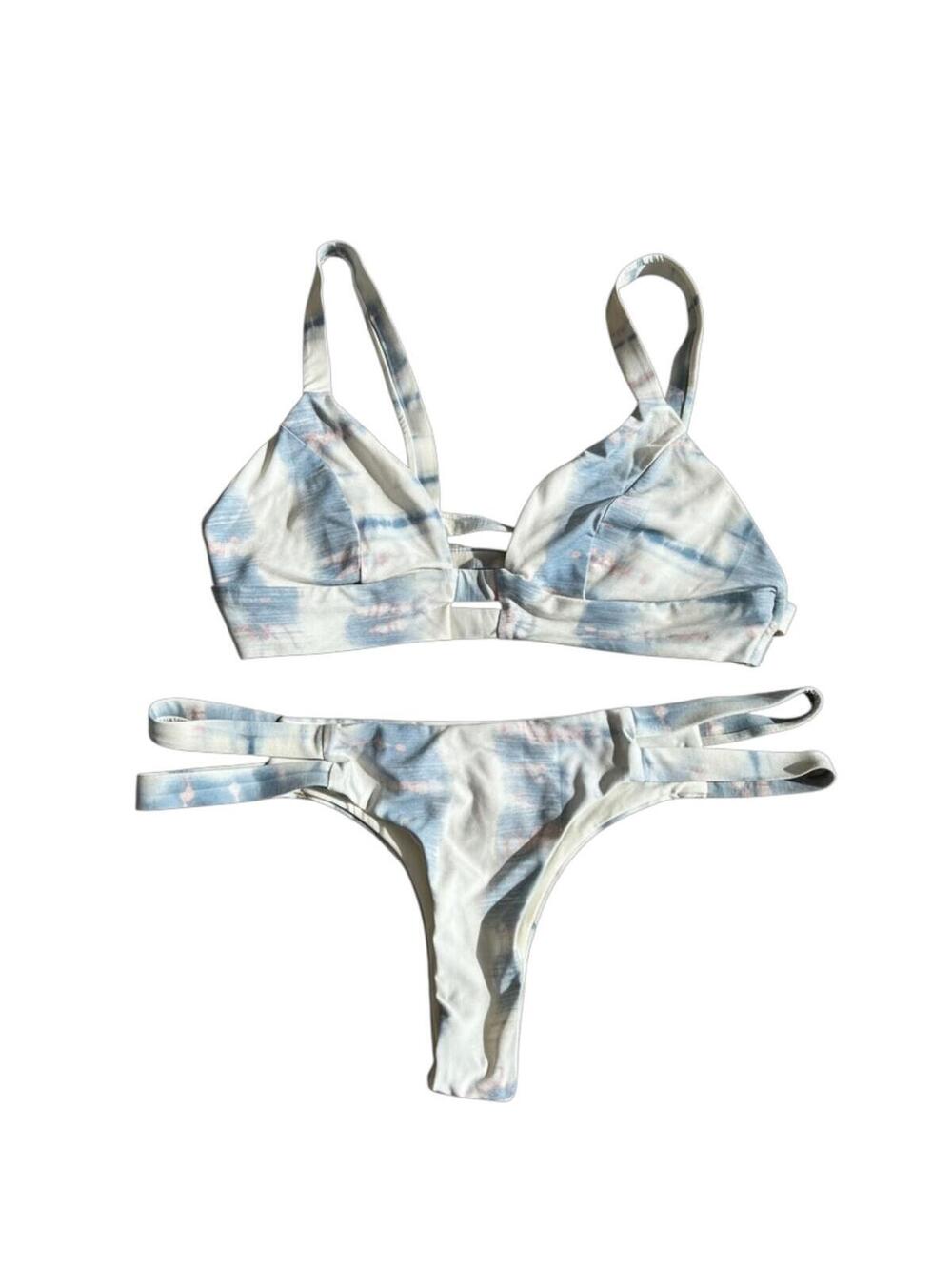 Vitamin A Pastel Tie Dye Bikini Set Minimal Strappy Luxury Cheeky Swimwear